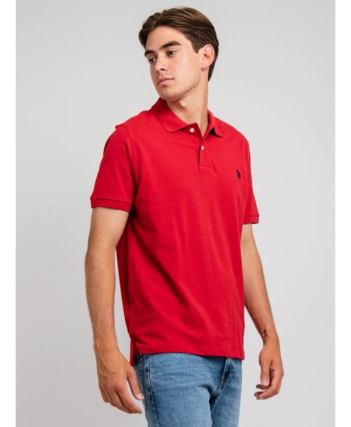 Мужская рубашка-поло красного цвета, стандартный крой. U.S. Polo Assn., красный — фото 2