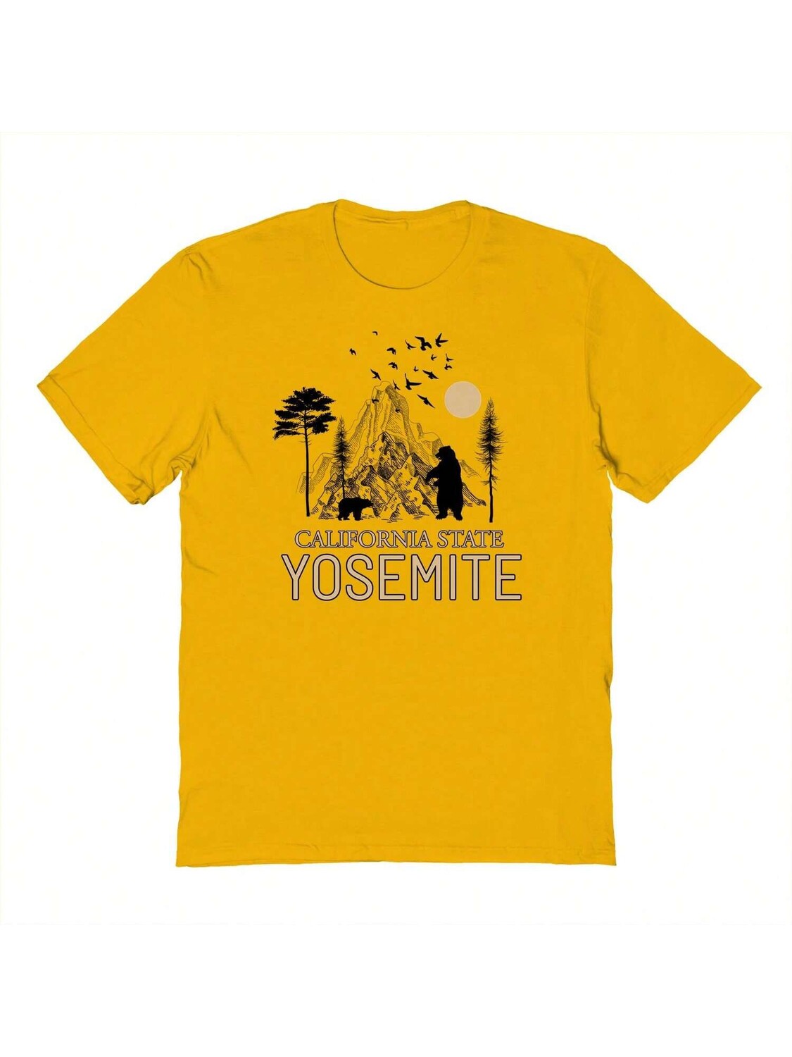 

Футболка мужская хлопковая Country Parks California State Yose Mite Graphic Sand с короткими рукавами, золотой