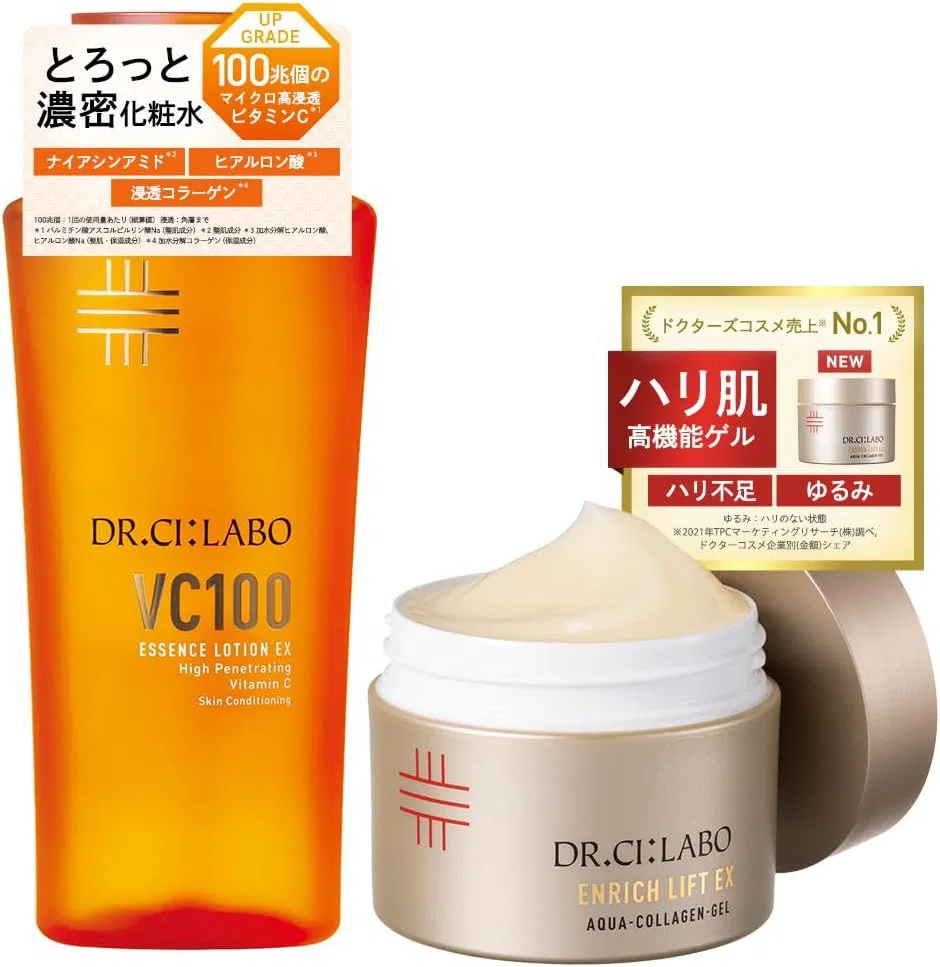 Набор для ухода за кожей с витамином C Dr. Ceil Lab VC100 Essence Lotion EX и Aqua Collagen Gel Enrich Lift EX, 150 мл + 50 г