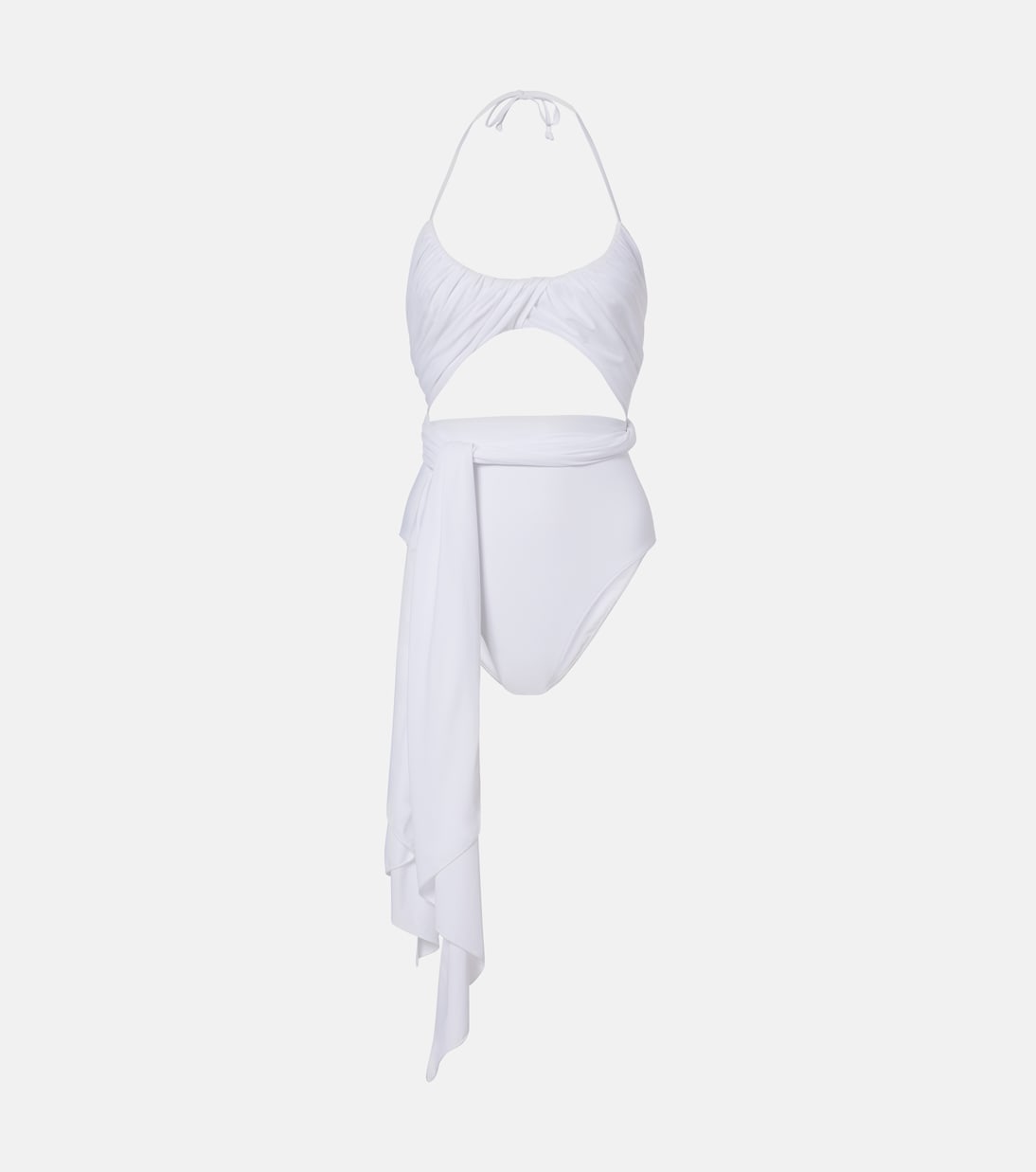 

Облегающий купальник с запахом на шее Alaïa, Blanc