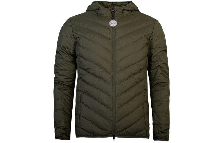 

Пуховик мужской армейского зеленого цвета EMPORIO ARMANI, Зеленый, Пуховик мужской армейского зеленого цвета EMPORIO ARMANI