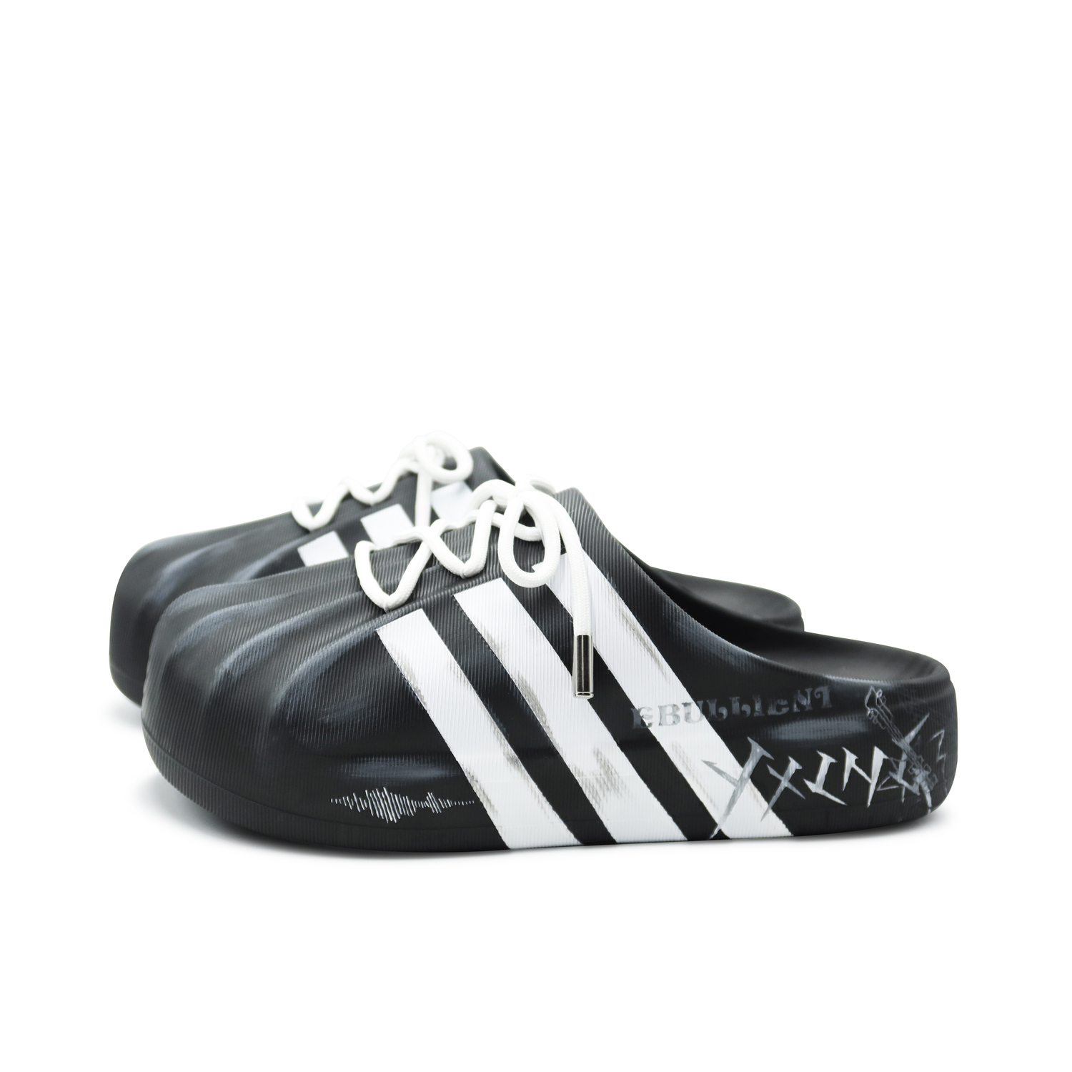 AdiFOM Superstar Тапочки с обёрнутым носком Унисекс Чёрный Белый Серый Adidas Originals — фото 4