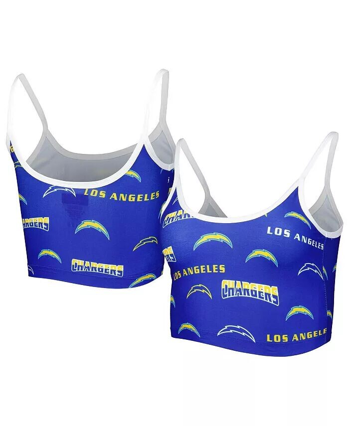 

Женский пудровый синий Пудровый синий Los Angeles Chargers Breakthrough Allover Knit Lounge Bralette Concepts Sport
