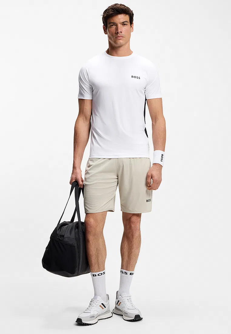 Футболка, slim fit, быстросохнущая, BOSS Green, белый/мультиколор — фото 4