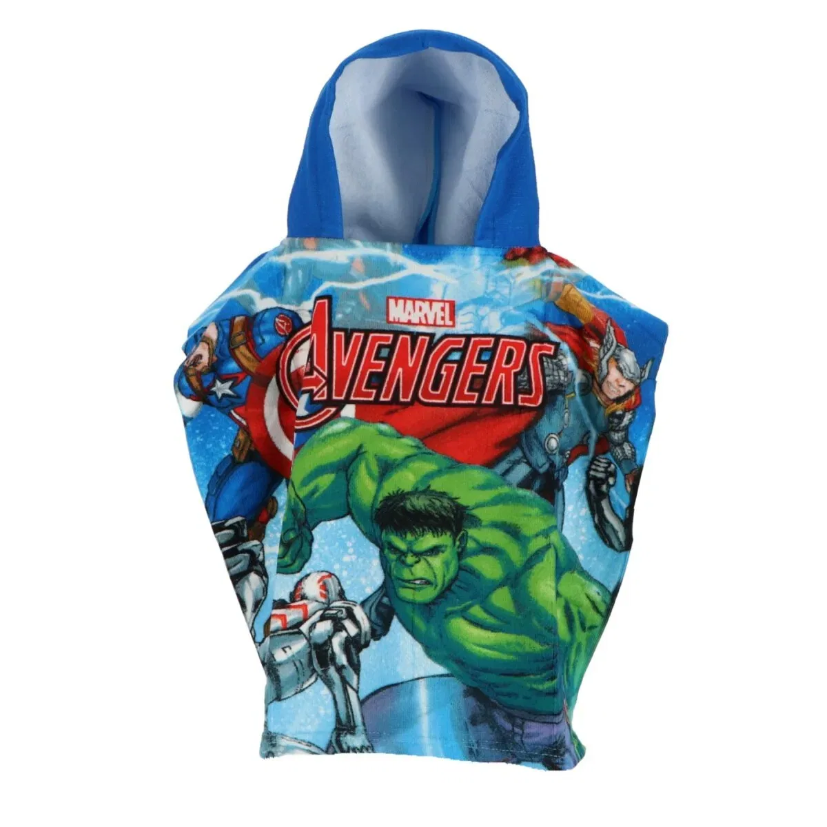 Детский банный пончо с капюшоном Marvel, синий