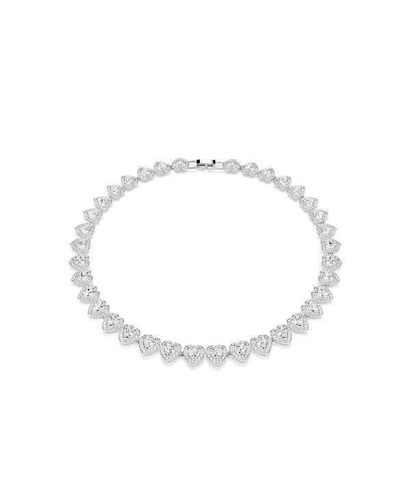 

Теннисное ожерелье Ariana Grande x Swarovski с белым родиевым покрытием и разноцветными сердечками Swarovski, white