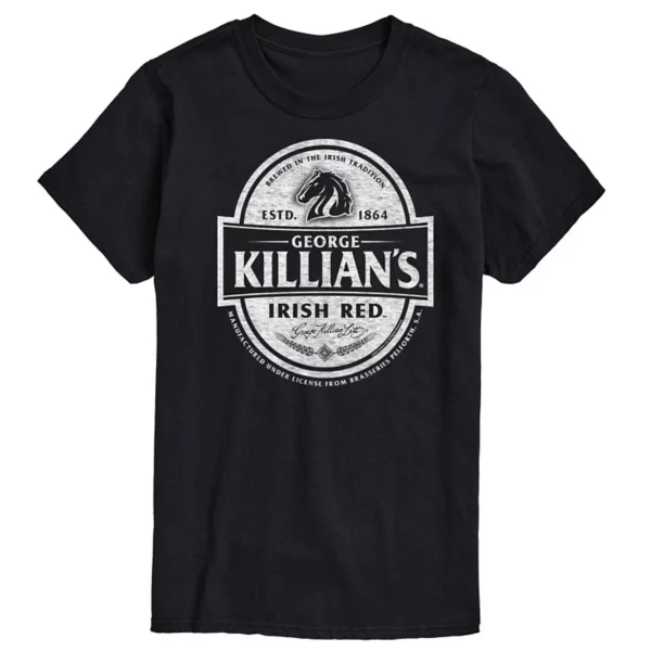 

Мужская футболка с графическим лейблом Killians Licensed Character, черный