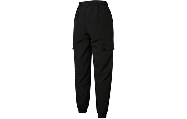Спортивные штаны (WMNS) Air Jordan Essentials Pocket Woven Label Logo Drawstring Bundle Feet Sports Pants/Trousers/Joggers Black, черный — фото 2