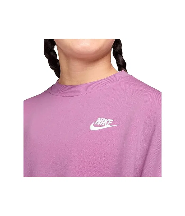 Толстовка флисовая свободный крой Sportswear Club Nike Kids, Midnight Navy/Hot Lava/Blue Crystal — фото 3