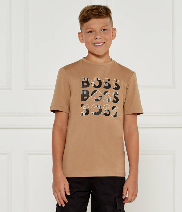 

Футболка Regular Fit Boss Kidswear, бежевый