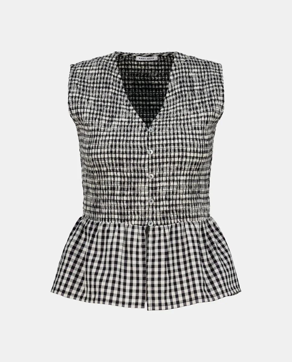 

Топ без рукавов с узором «соты» Easy Wear, черный