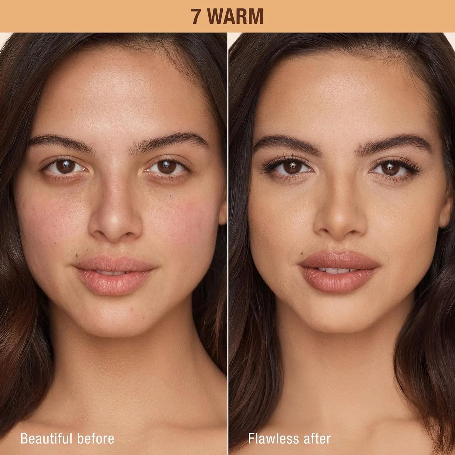 Charlotte Tilbury Airbrush Flawless Matte Foundation - тональная основа с полным покрытием и натуральным матовым финишем, выравнивает и скрывает поры, водостойкая и устойчивая к переносу, 07 Warm - Medium with warm undertones — фото 2