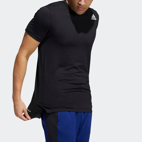 Футболка Men's adidas Solid Color Alphabet Logo Round Neck Pullover Sports Short Sleeve Black T-Shirt, черный — фото 4