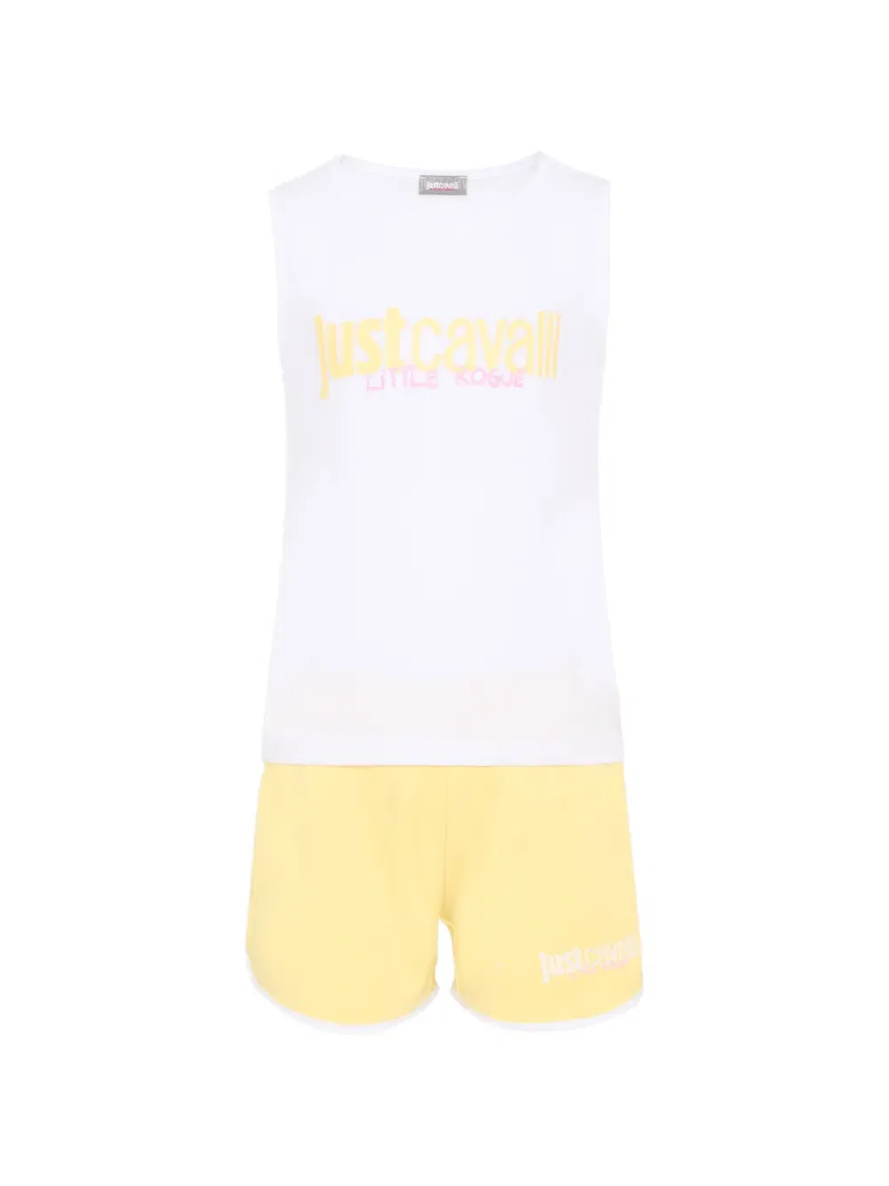 Спортивный костюм без рукавов с логотипом Just Cavalli Kids, белый