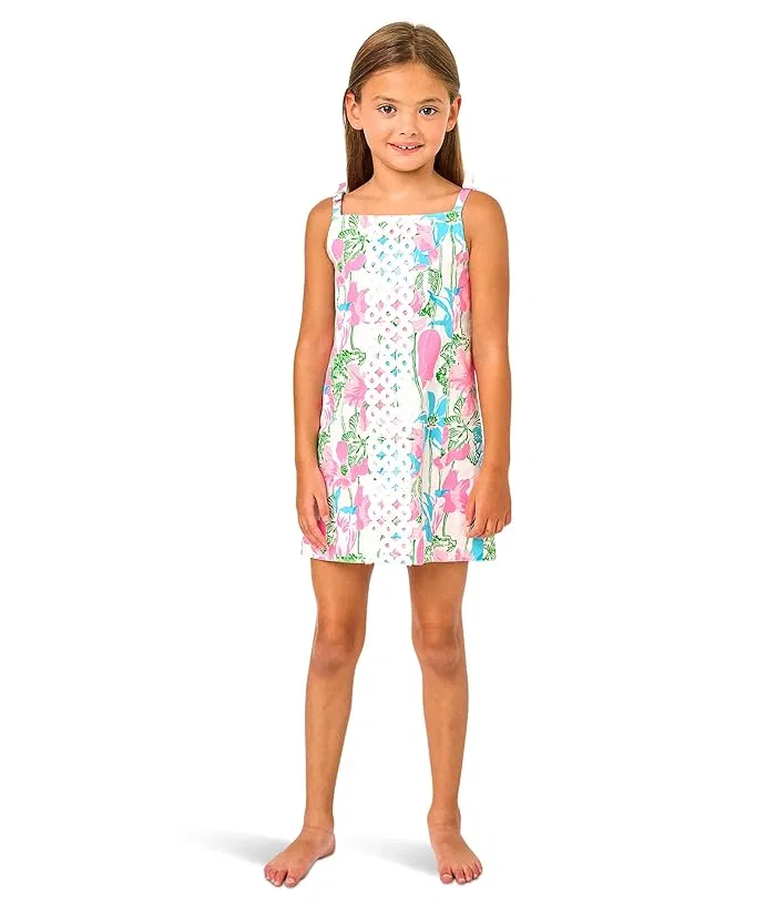 Платье с цветочным принтом Mini Delores Lilly Pulitzer Kids, Resort White Viney Liney