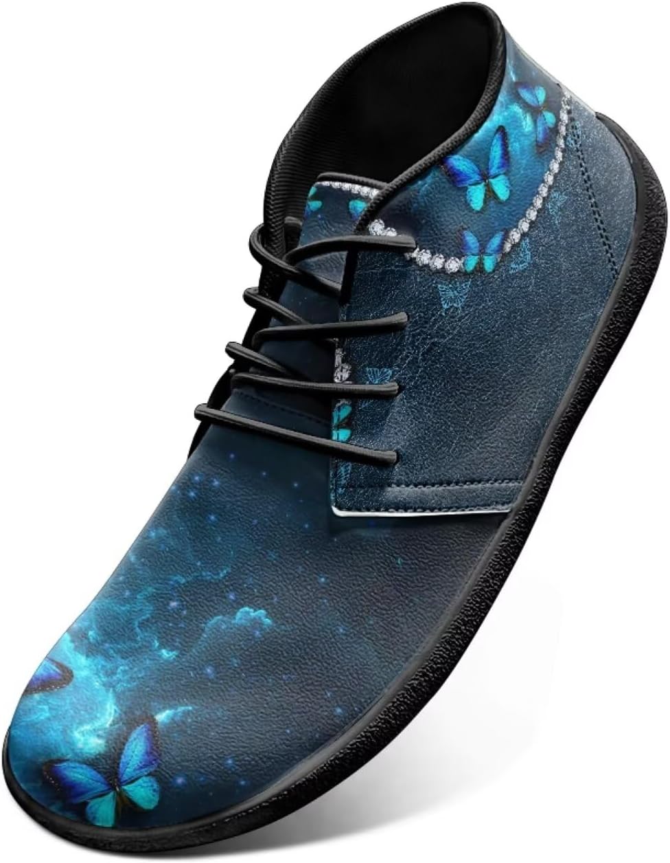 

Мужские классические кроссовки с шнуровкой, кожаные, с широкой носочной частью, удобные, с животным принтом, для бега и спорта, повседневная уличная обувь Chririnla, голубой