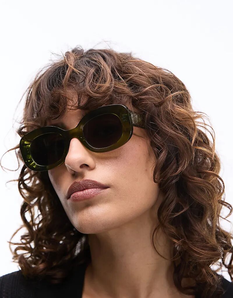 

Солнцезащитные очки Jimmy Fairly The Cinnamon прямоугольной формы зеленого цвета