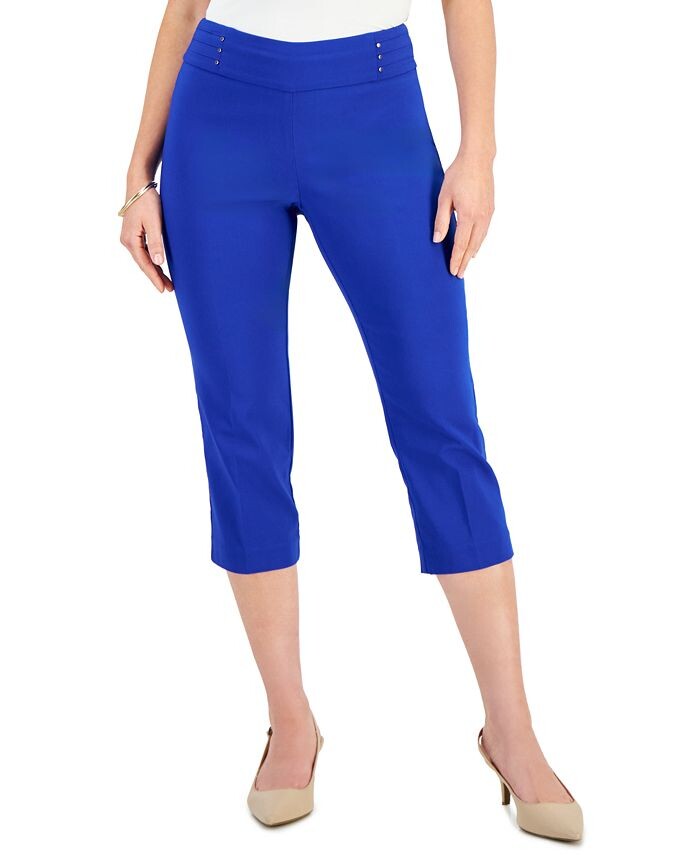 

Миниатюрные капри с заклепками JM Collection, цвет Modern Blue