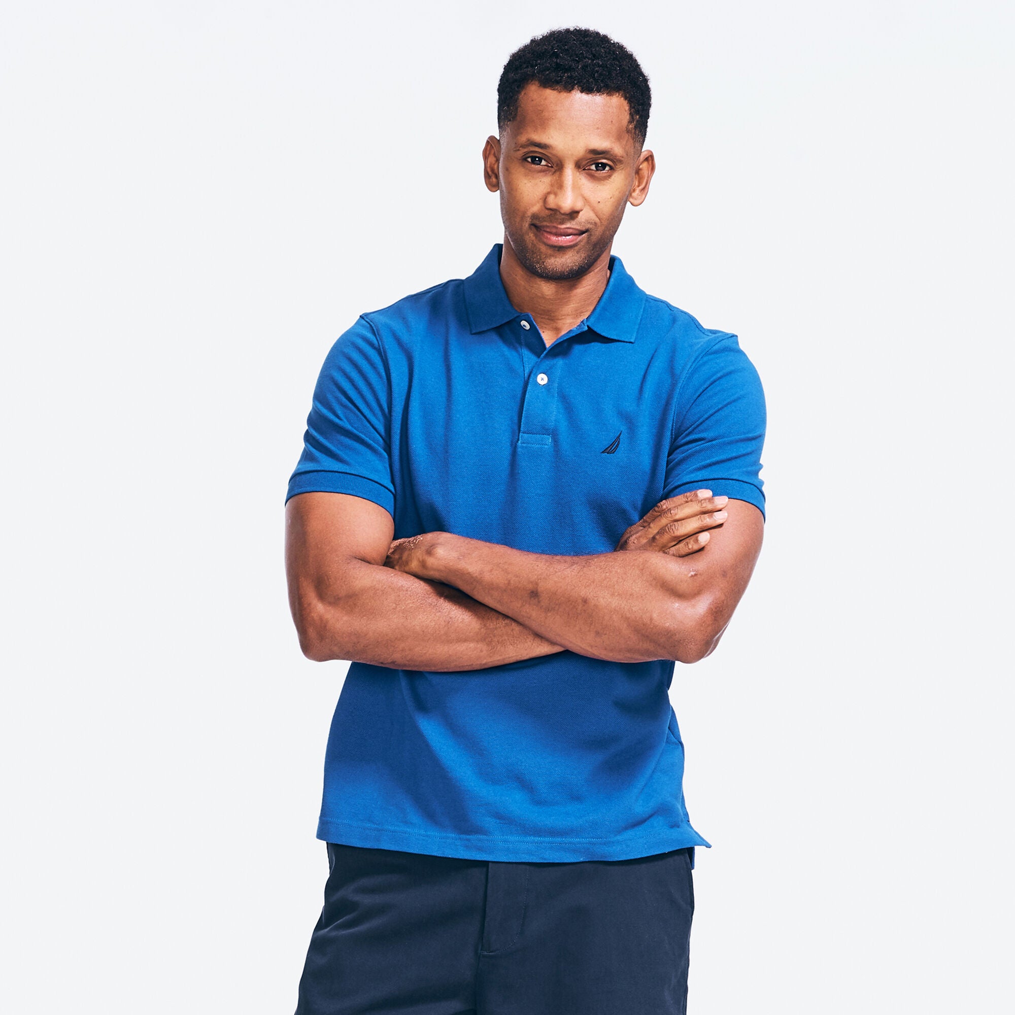 

Мужская футболка-поло классического кроя Nautica, цвет bright cobalt