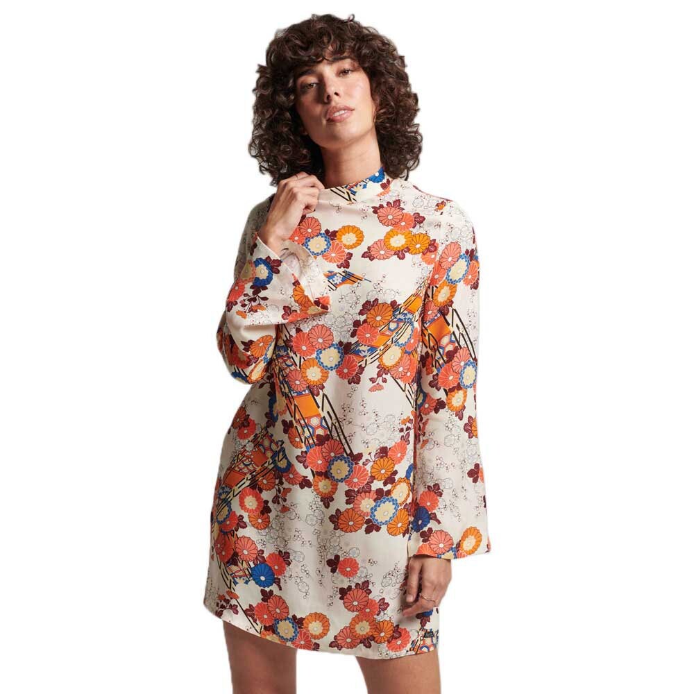 

Короткое платье Superdry Vintage Flare Long Sleeve, разноцветный