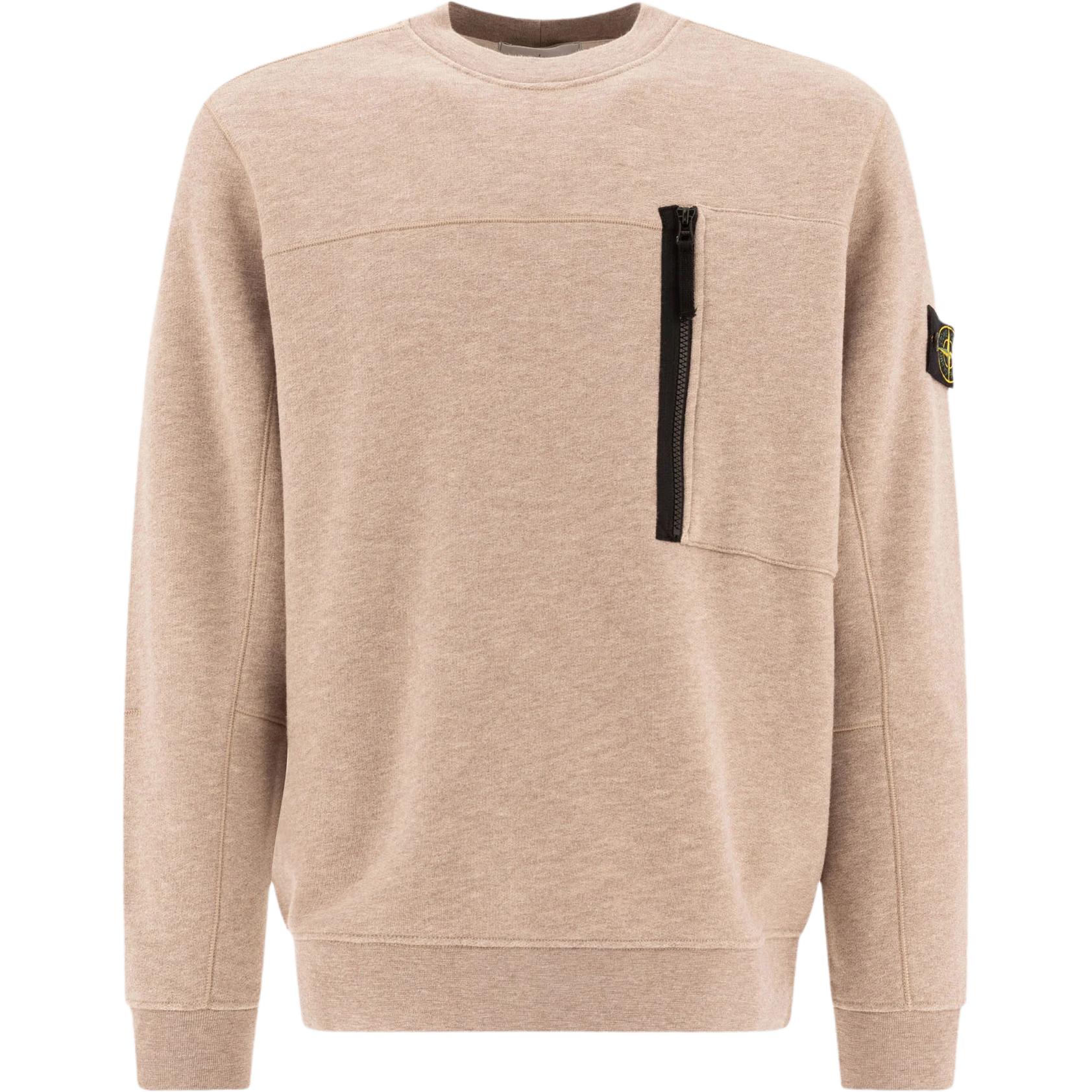 Свитшот STONE ISLAND с нагрудным карманом и кокеткой спереди, песочный — фото 2