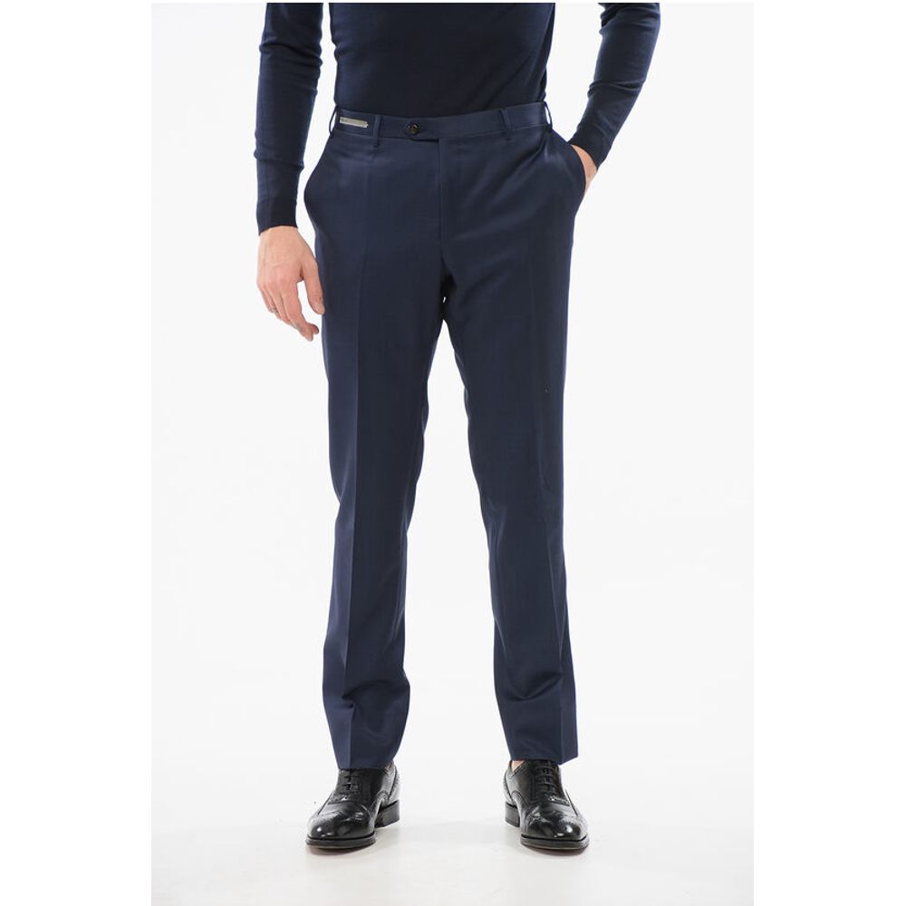 

Брюки из натуральной шерсти со складками Corneliani, синий