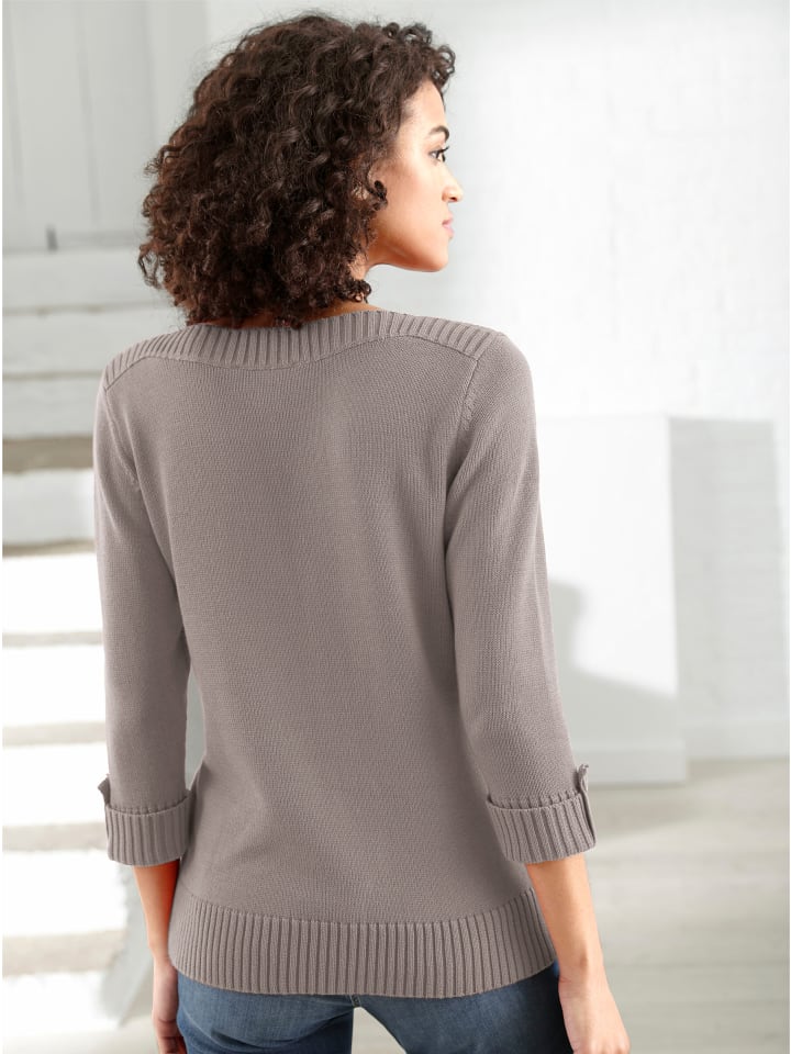 

Свитер с рукавами 3/4 в цвете серо-коричневый меланж WITT WEIDEN