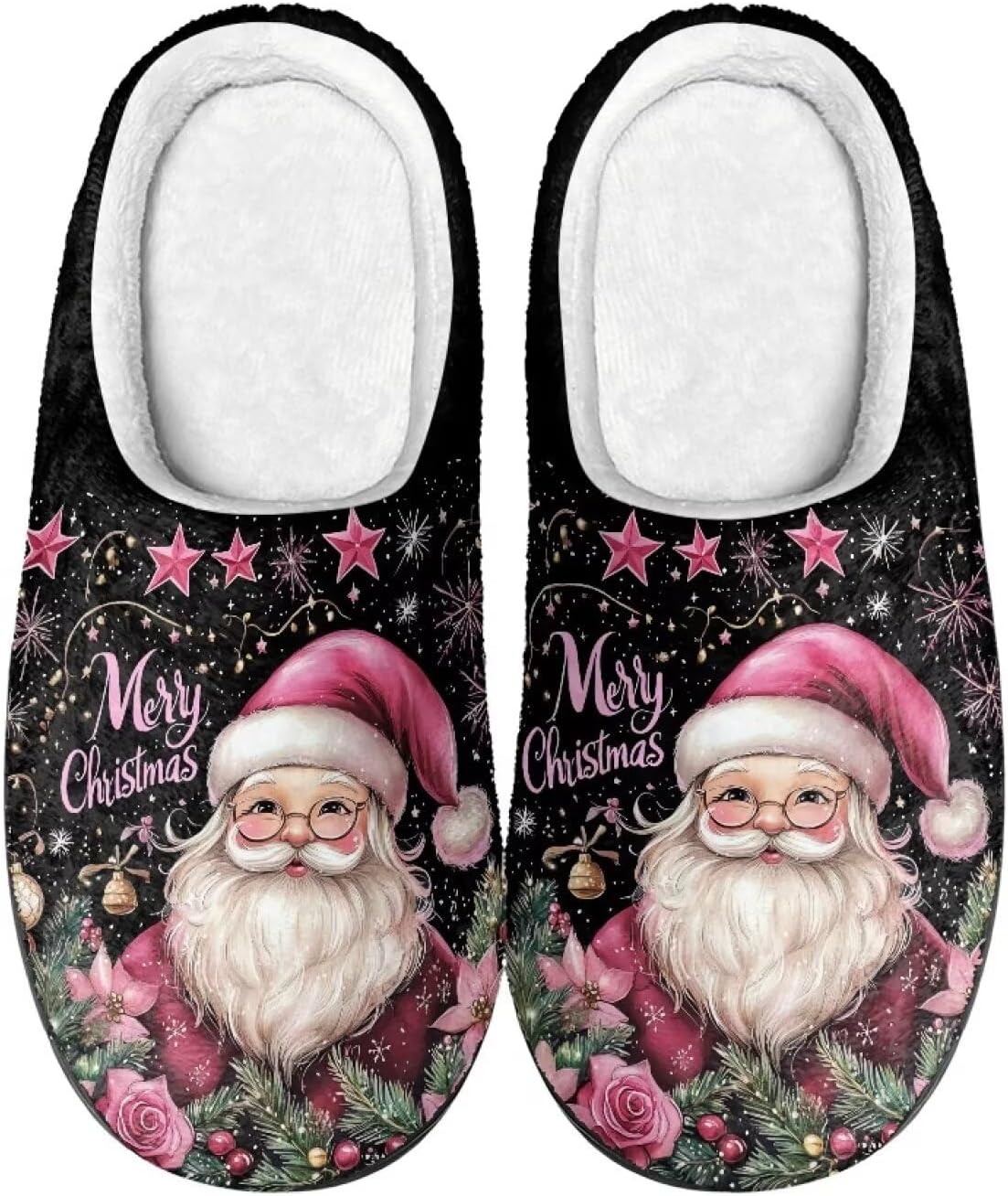 

Тапочки Showudesigns для женщин и мужчин, размер 4-12, зимние домашние тапочки, Santa Claus