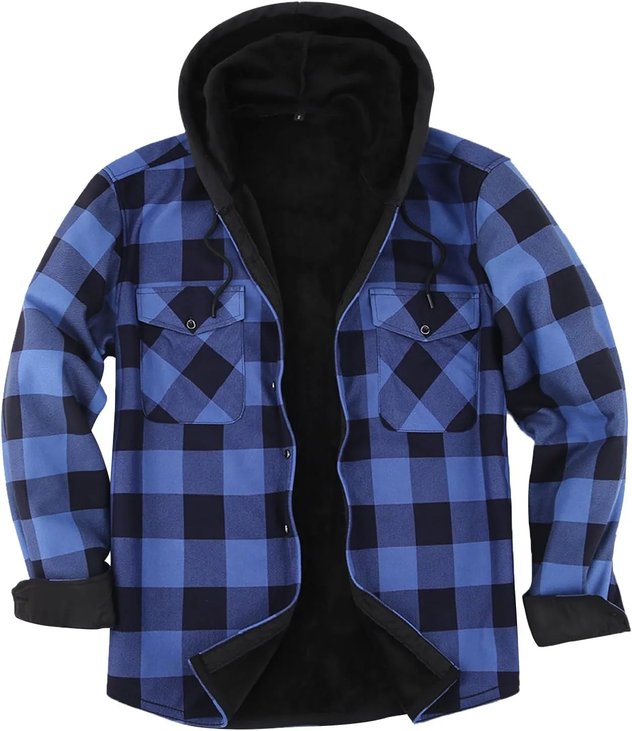 

Мужская фланелевая рубашка с капюшоном и карманами TANSILING