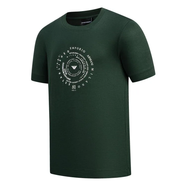 EMPORIO ARMANI Футболка Unisex Green Crew Neck Moderate Straight Fit — фото 3