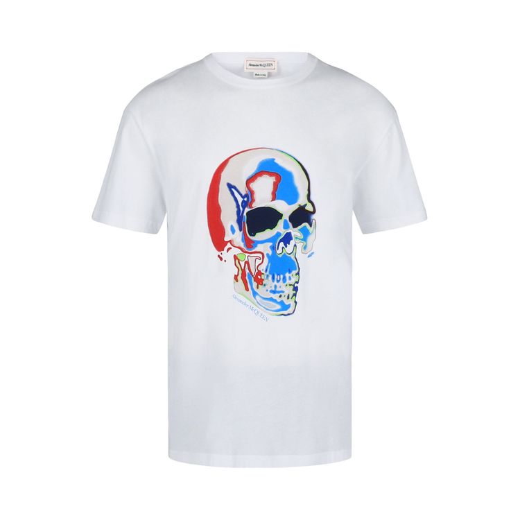 

Футболка Alexander McQueen Solarized Skull Graphic T-Shirt, белый