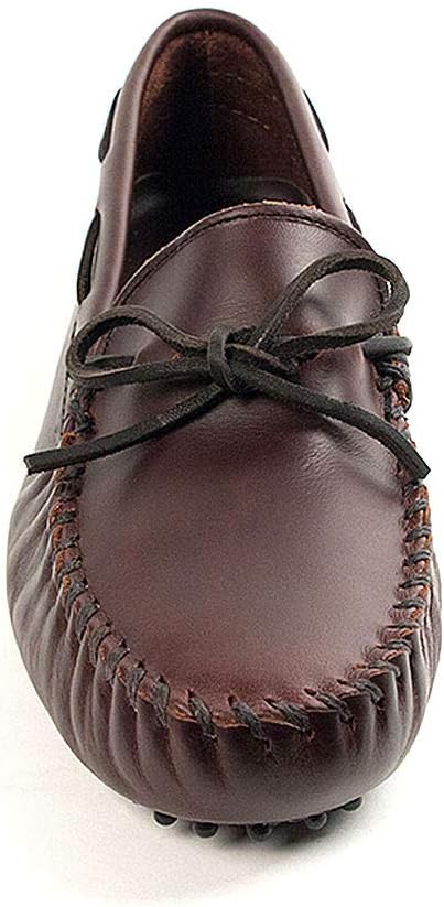 Мокасины для мужчин Minnetonka из оригинальной телячьей кожи для вождения, темно-коричневый — фото 2