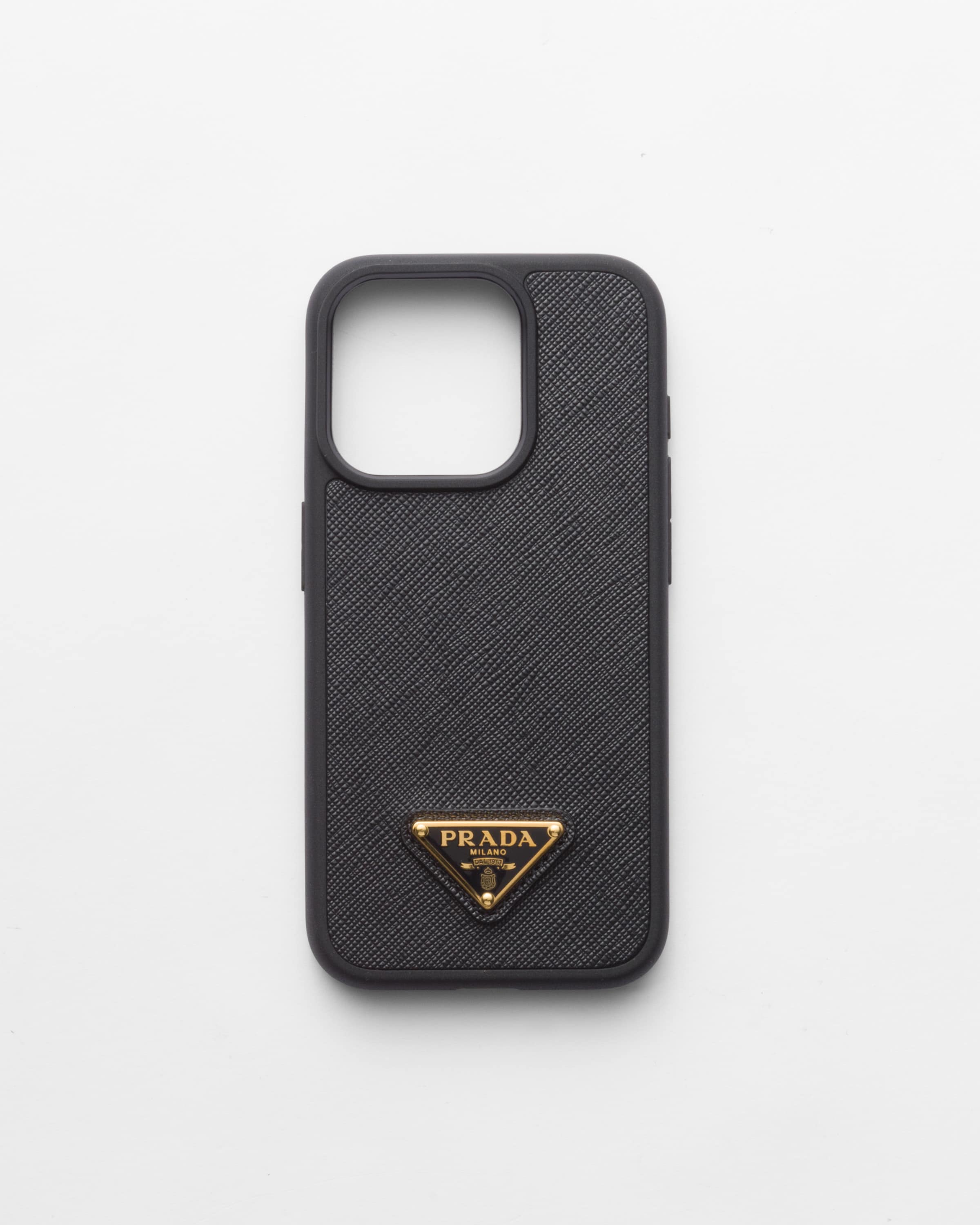 

Чехол из сафьяновой кожи для iPhone 15 Pro Prada, черный