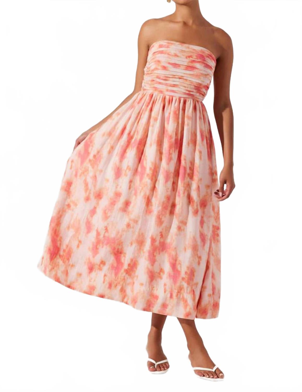 

Анееша платье миди тай-дай в коралловом цвете ASTR