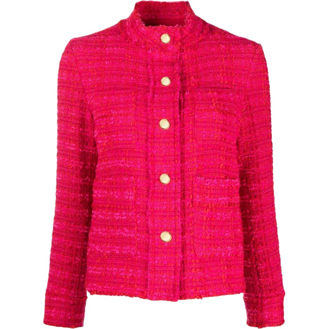 

PINKO Твидовый жакет с высоким воротником, Raspberry Pink