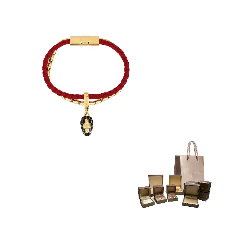 

BVLGARI Браслеты Women's из телячьей кожи, латуни, металла, эмали, коровьей кожи красный