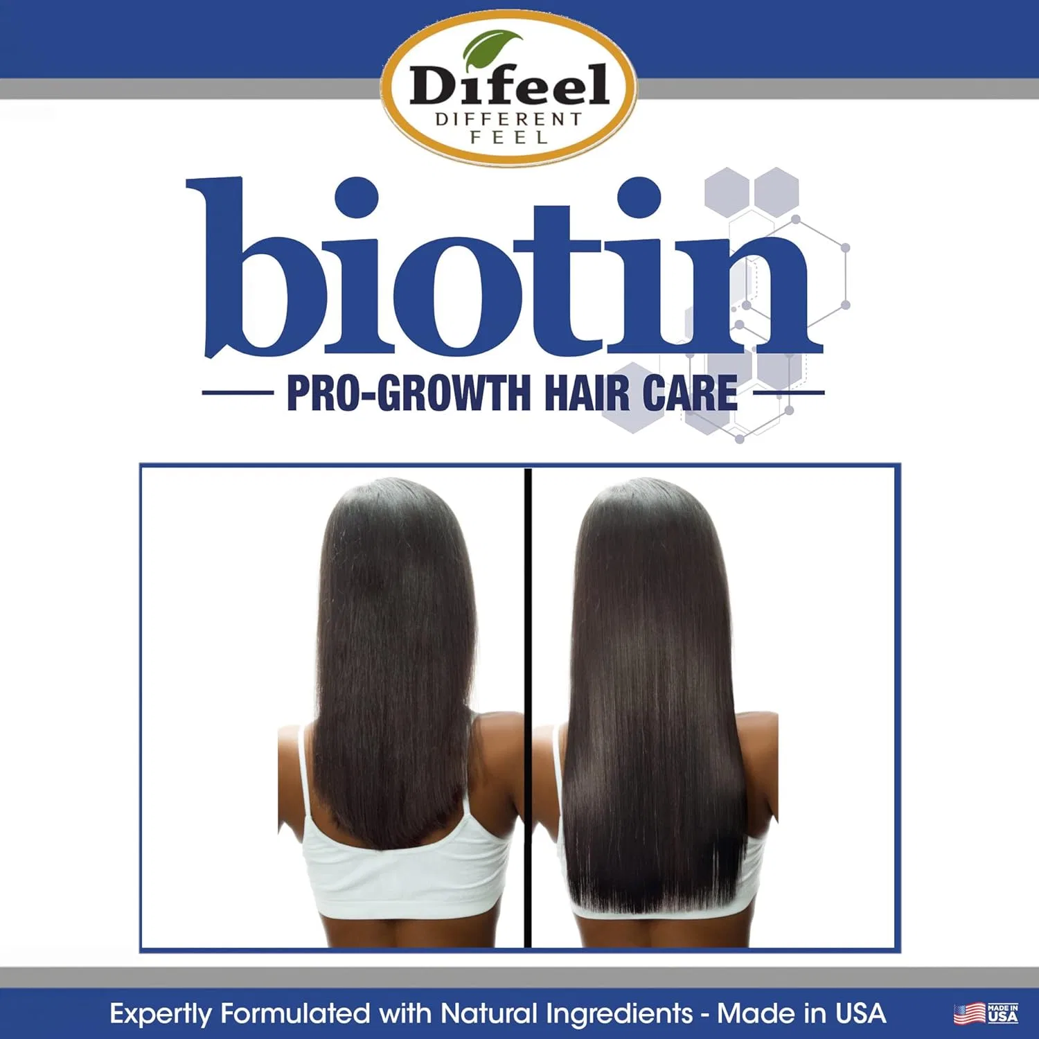 Шампунь для роста волос с биотином «Pro-Growth Biotin» 1 л от Difeel — фото 4