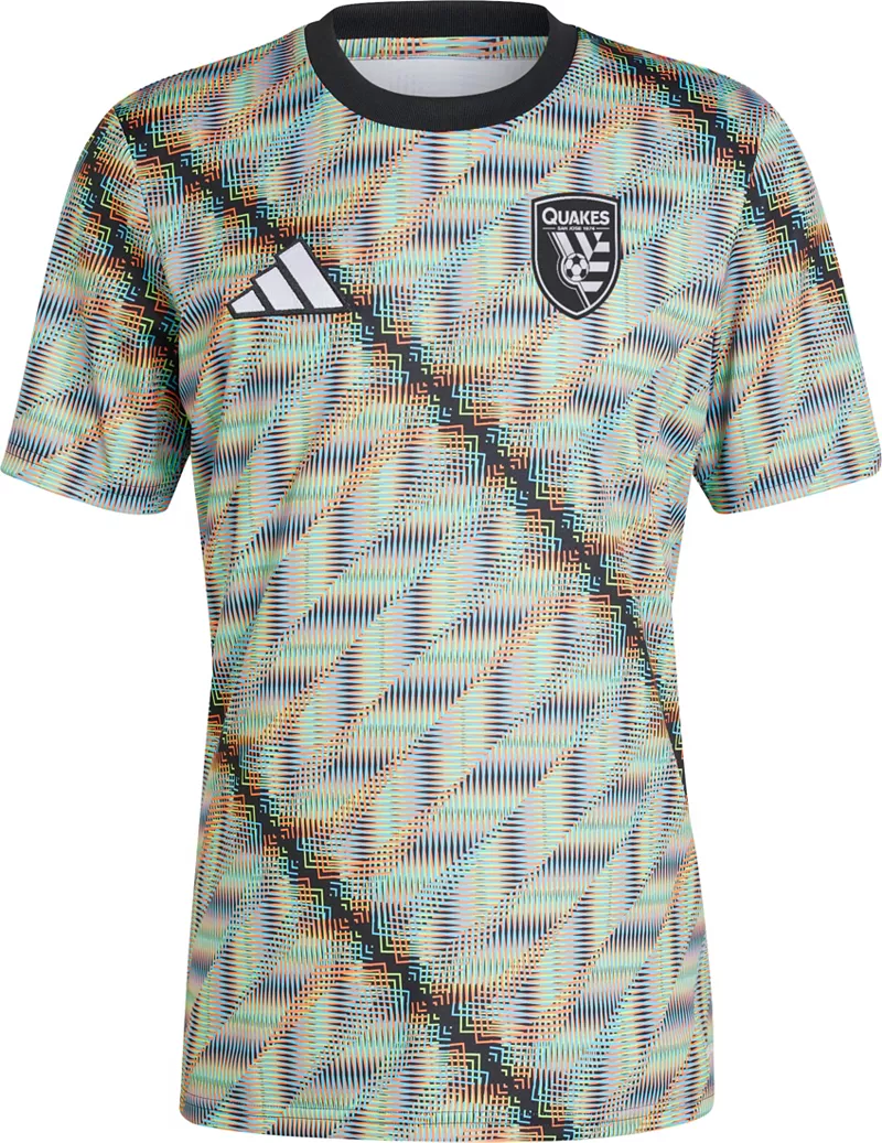 

Многоцветная предматчевая майка Adidas Adult San Jose Earthquakes 2024 Hispanic Heritage Month