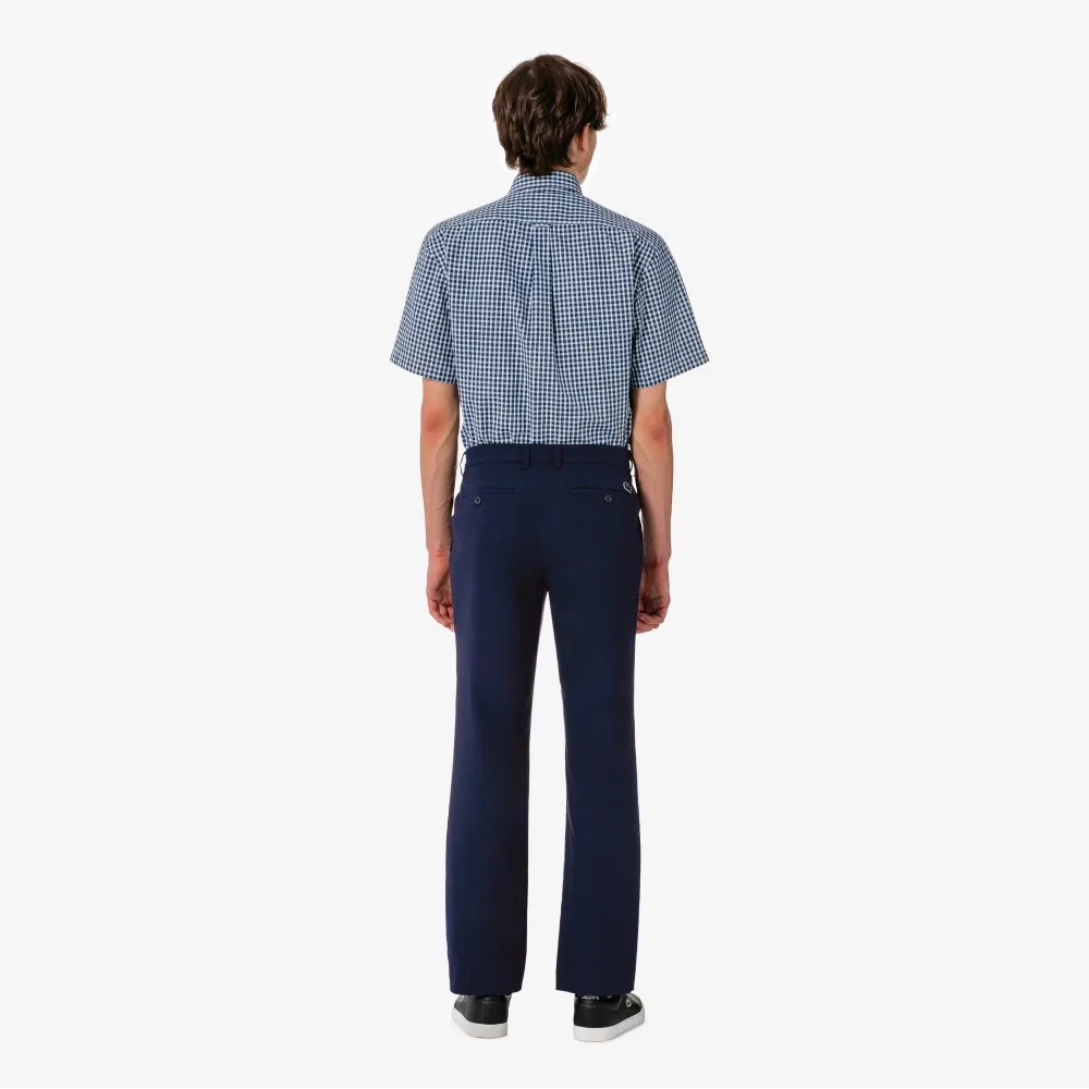 Мужские весенние эластичные брюки тёмно-синие от Lacoste — фото 3