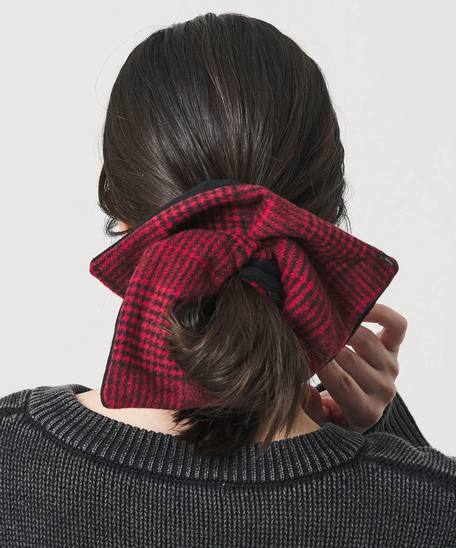 Клетчатая квадратная резинка для волос Beauty&Youth United Arrows, WINE