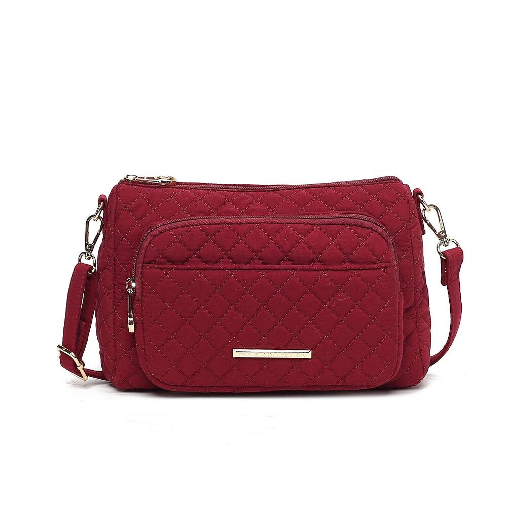 

Mkf Collection Rosalie Женская стеганая хлопковая сумка через плечо от Mia K MKF Collection, цвет Wine