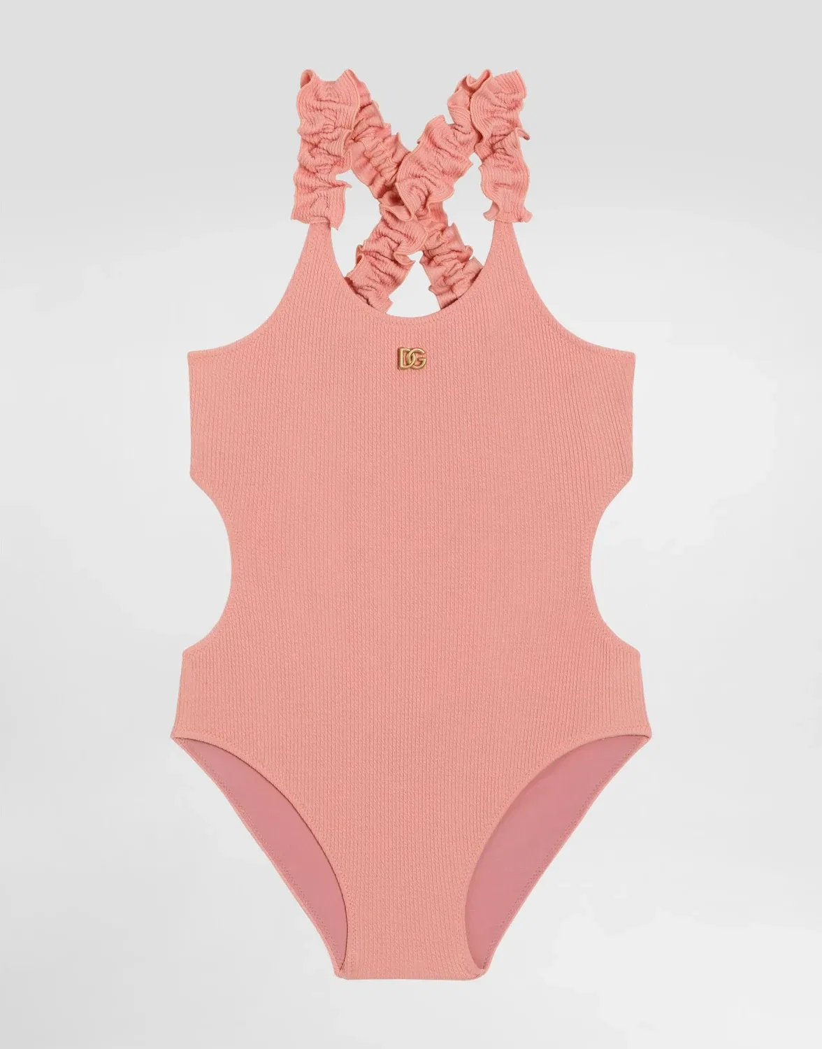 Цельный купальник из люрекса DOLCE & GABBANA, розовый