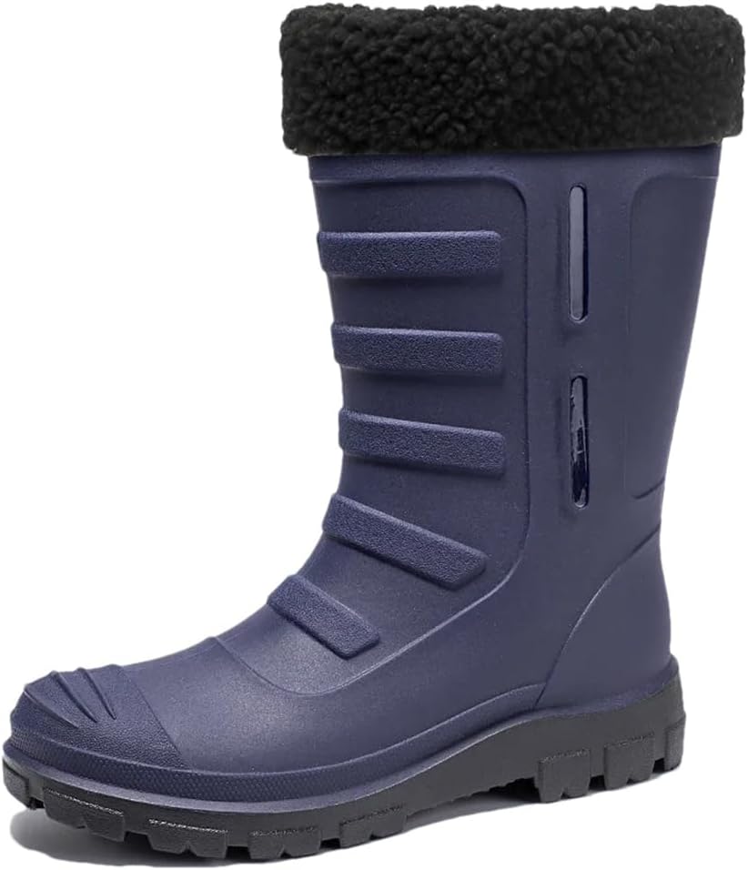 

Мужские водонепроницаемые непромокаемые резиновые сапоги Ornrjfll с антискользящей износостойкой ПВХ средних голенищ для работы на улице и строительных площадках, синий