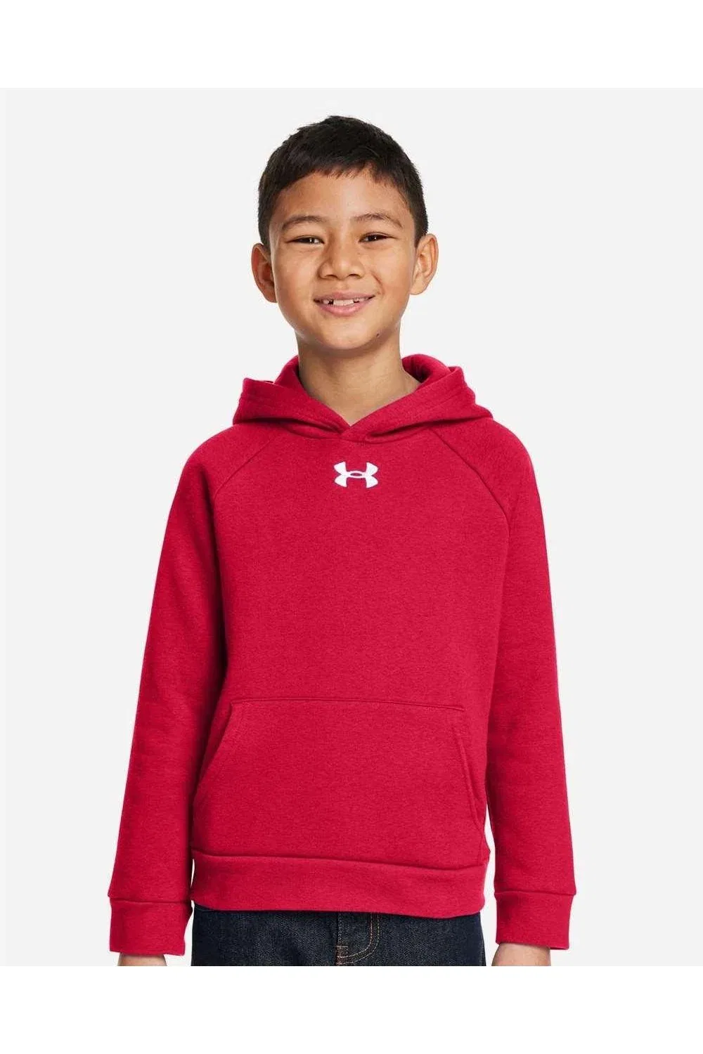 Детская флисовая толстовка Under Armour Rival, красный/белый — фото 4