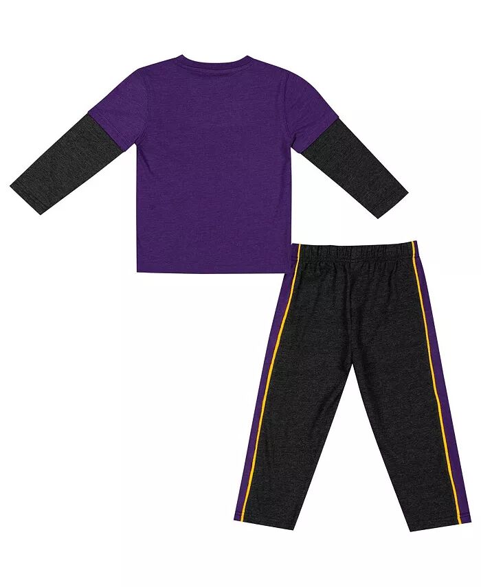 Комплект из футболки с длинным рукавом и штанов LSU Tigers для мальчиков и девочек фиолетового и черного цвета Colosseum — фото 2