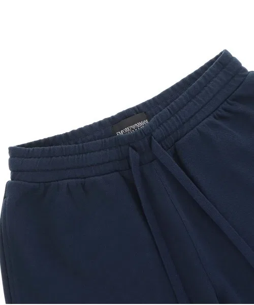 Штаны EMPORIO ARMANI из трикотажа поло с логотипом, тёмно-синие — фото 2