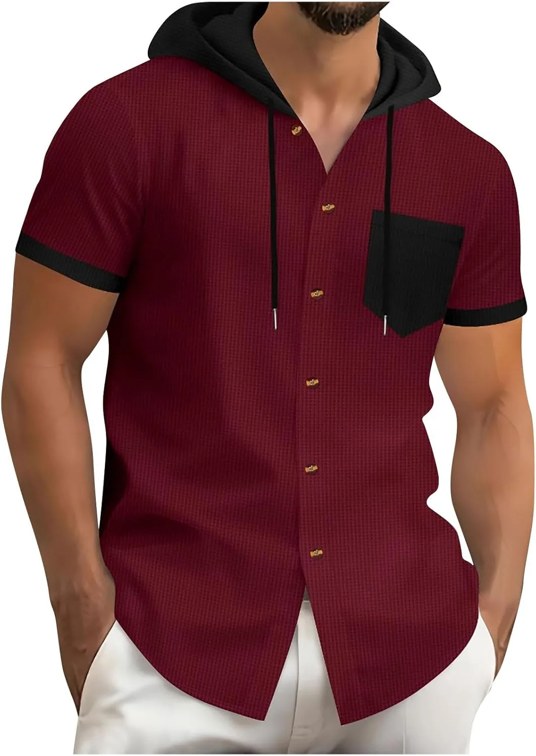 

Мужская футболка с коротким рукавом и капюшоном