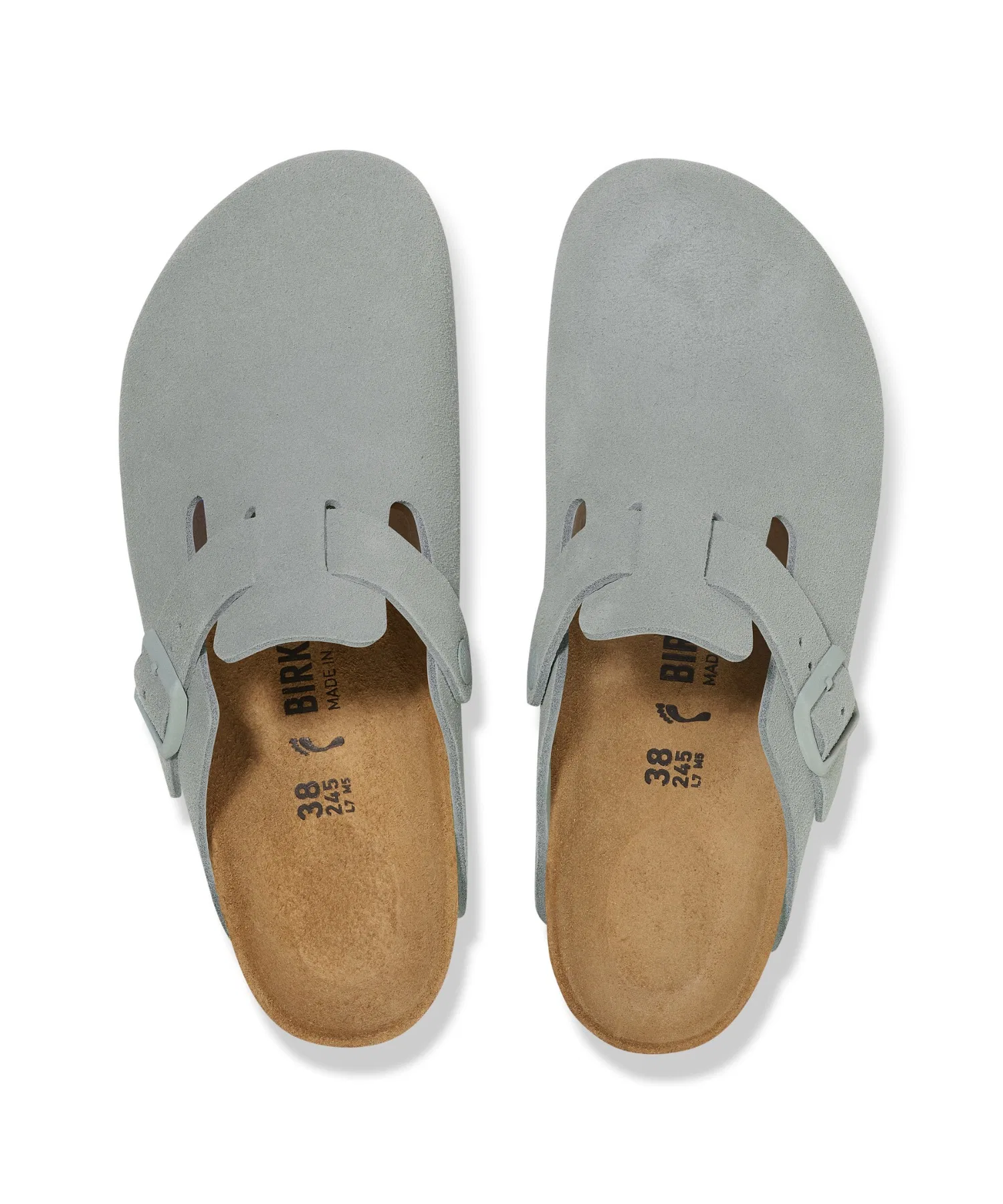 Унисекс сандалии из замши Birkenstock Boston Pure Sage зелёные — фото 3