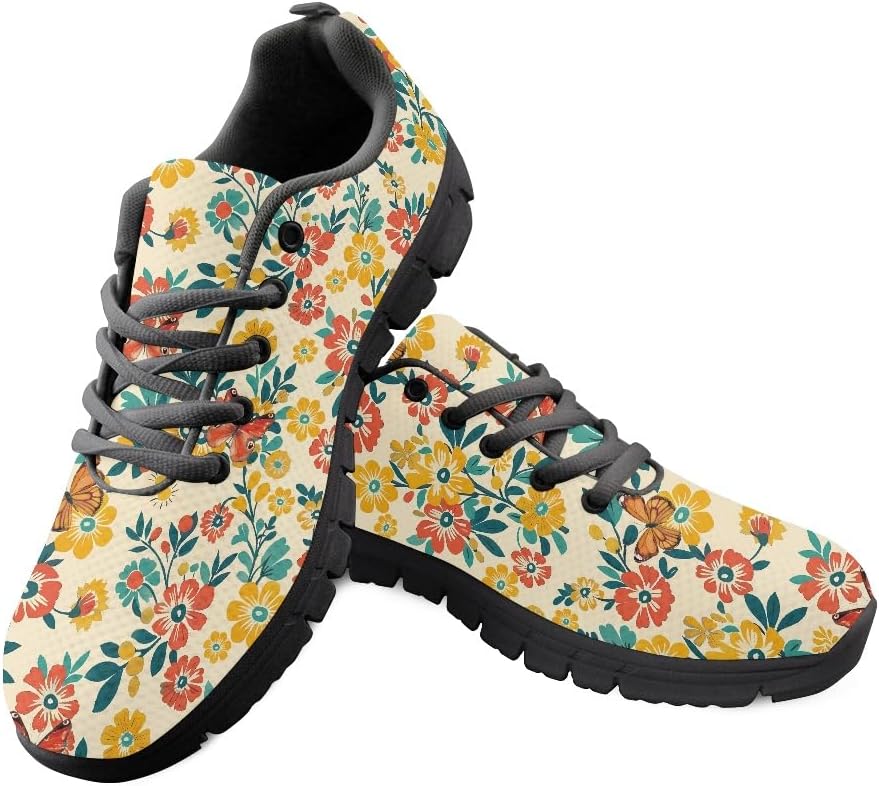 

Кроссовки Micoklinlin для бега по дороге для женщин и мужчин, легкие спортивные кроссовки, удобные классические туфли для ходьбы, Flower Pattern Design B