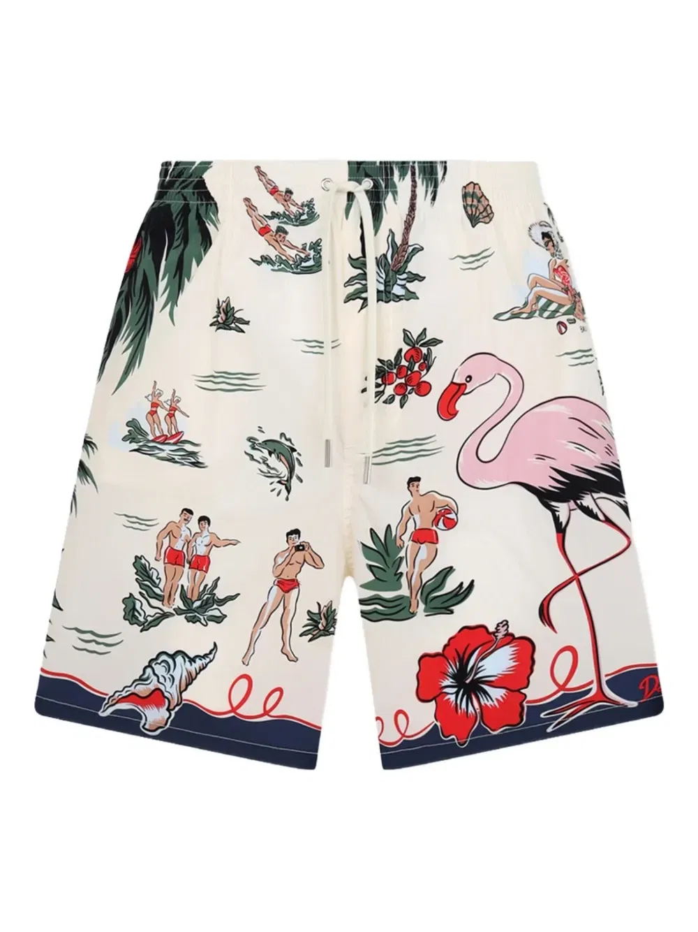 Плавки-шорты aloha souvenir с принтом DSQUARED2, бежевый